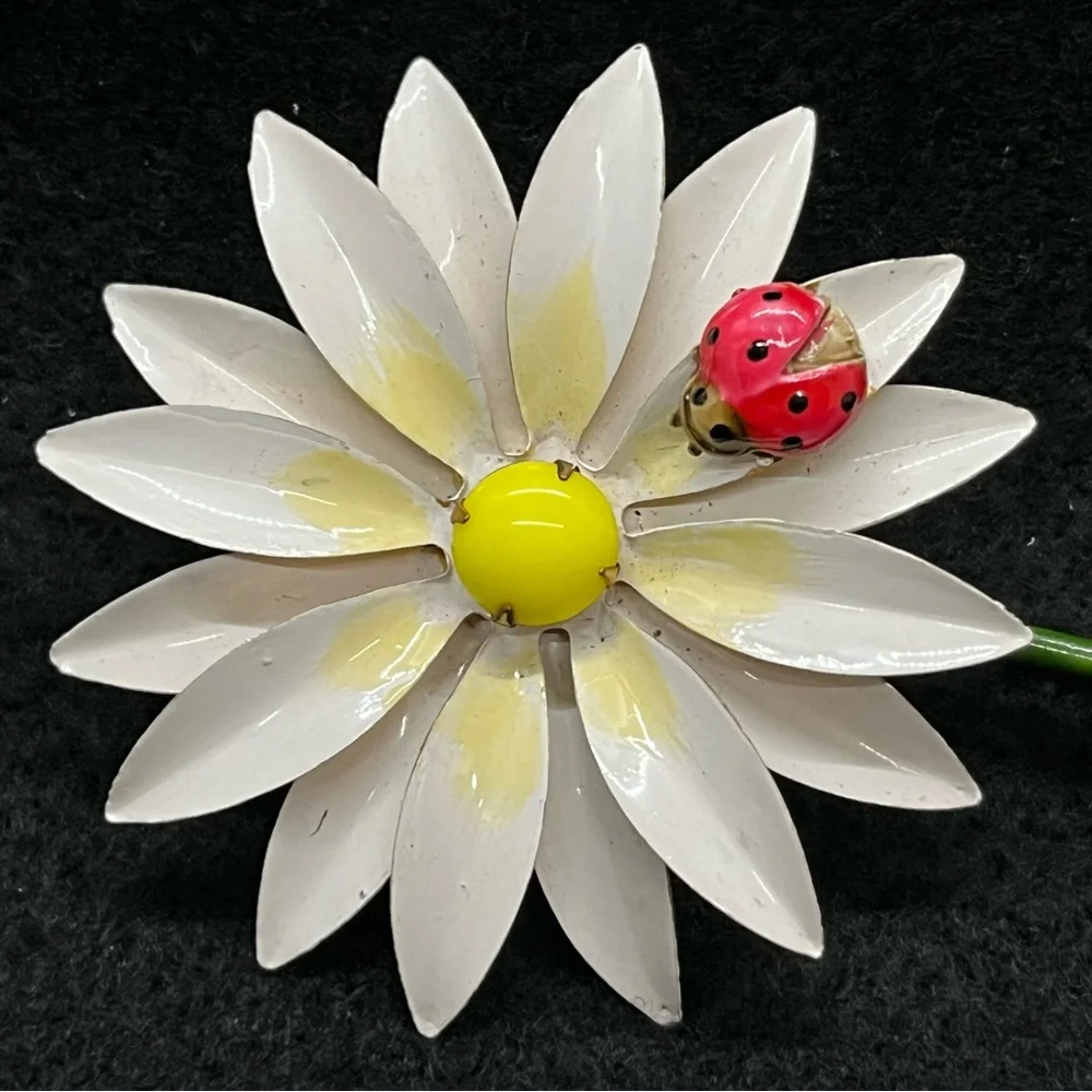 Vintage Original by Robert Daisy and Ladybug Brooch
